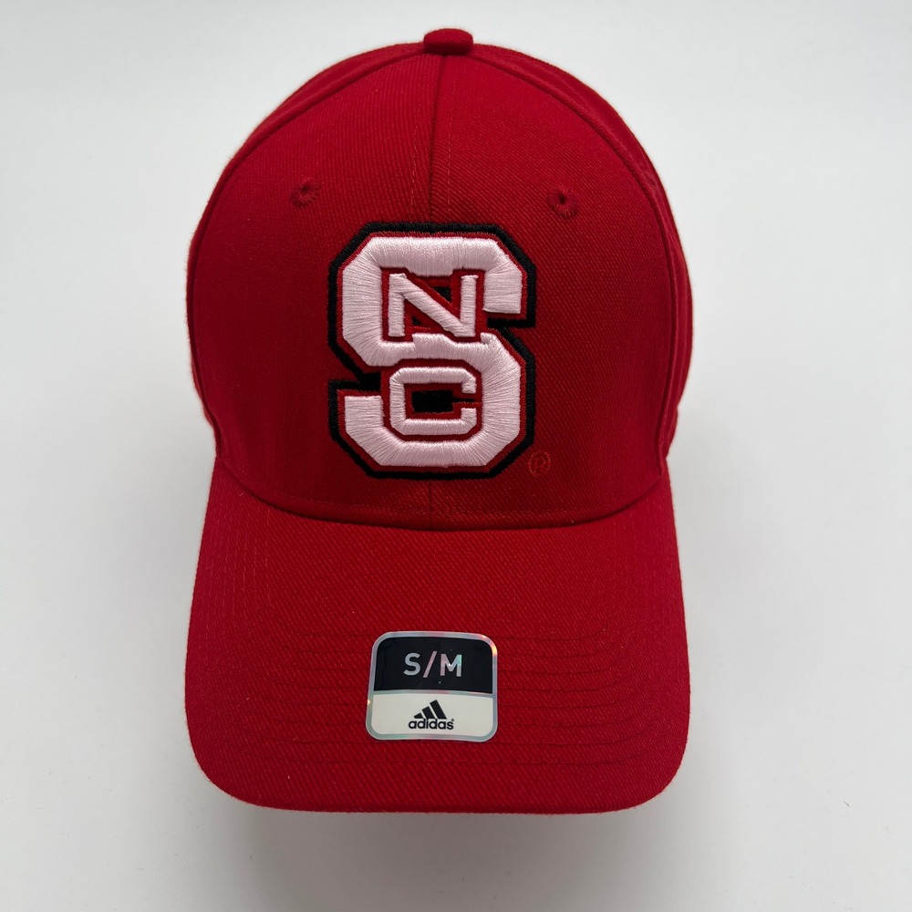 Adidas NC State Wolfpack Red Hat Cap‎ S/M Small Medium Fitted Superflex NCAA